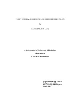 Family dispersal in rural England: Herefordshire, 1700-1871