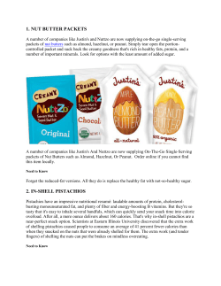 1. NUT BUTTER PACKETS 2. IN-SHELL PISTACHIOS