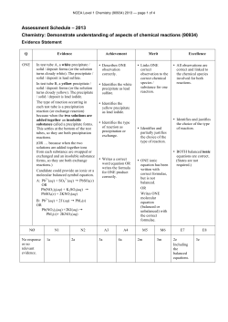 NCEA Level 1 Chemistry (90934) 2013