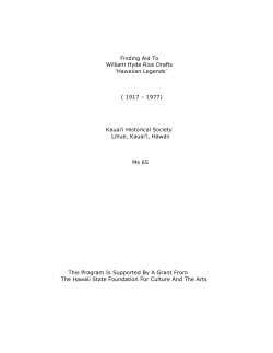 Finding Aid to - Kauai Historical Society
