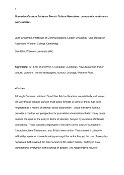 Dominion Cartoon Satire as Trench Culture Narratives: complaints