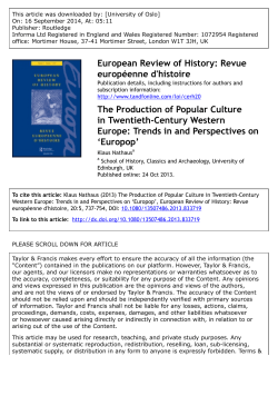 The Production of Popular Culture in Twentieth