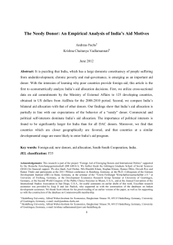 The Needy Donor: An Empirical Analysis of India`s