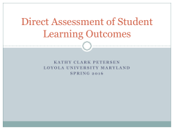 Direct Assessment of Student Learning Outcomes