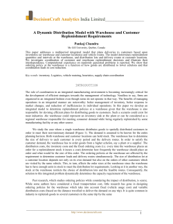 A Dynamic Distribution Model with Warehouse and