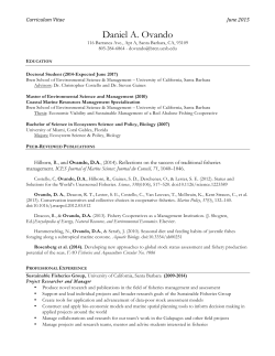 Curriculum Vitae - Bren School - University of California, Santa