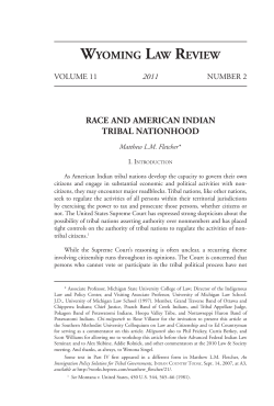 Race and American Indian Tribal Nationhood