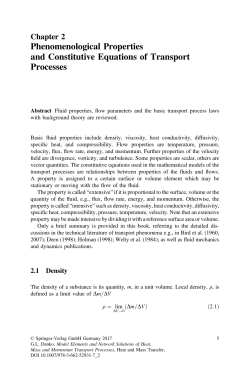 Phenomenological Properties and Constitutive Equations of