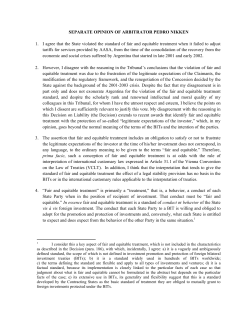 Separate Opinion of Arbitrator Pedro Nikken