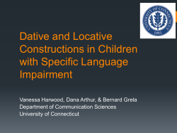 Dative and Locative Constructions in Children with Specific