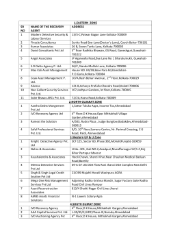 1.EASTERN ZONE SR NO NAME OF THE RECOVERY AGENT