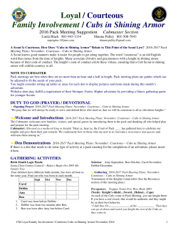 Loyal/Courteous - Family Involvement/Cubs in Shining Armor