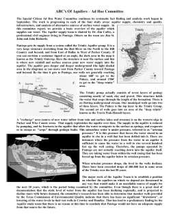 ABC`s Of Aquifers &ndash; Ad Hoc Committee