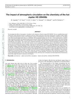 The impact of atmospheric circulation on the chemistry of the hot