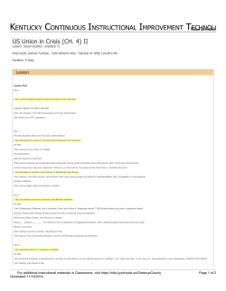 Lesson Plan: US Union in Crisis (CH. 4) II