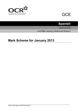 Spanish Mark Scheme for January 2013