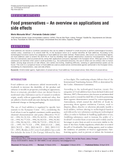 Food preservatives &ndash; Food preservatives &ndash; An overview on