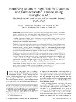 Identifying Adults at High Risk for Diabetes and