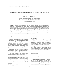 Academic English at tertiary level: What, why and how