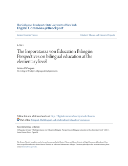 Perspectives on bilingual education at the elementary level