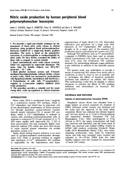Nitric Oxide Production by Human Peripheral