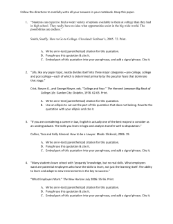 Quotations and paraphrase practice