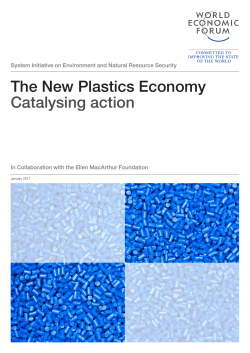 The New Plastics Economy Catalysing action - WEF