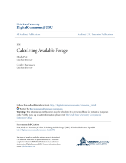 Calculating Available Forage - DigitalCommons@USU