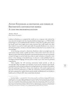 Anton Schindler as destroyer and forger of Beethoven`s