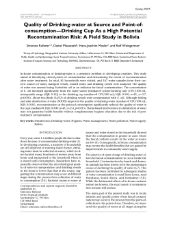 Quality of Drinking-water at Source and Point-of