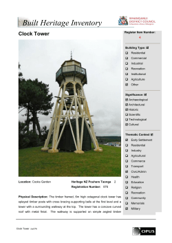 Heritage Inventory 4 Clock Tower
