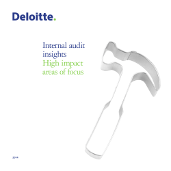 Internal audit insights High impact areas of focus