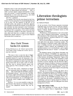 Liberation Theologists Prime Terrorism