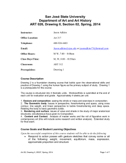 San Jos&eacute; State University Department of Art and Art History ART 026