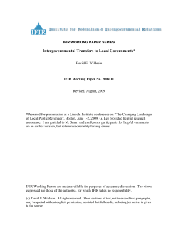 Intergovernmental transfers are important not only for local