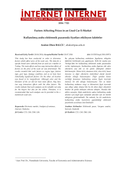 Factors Affecting Prices in an Used Car E-Market