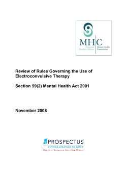 Review of Rules Governing the Use of Electroconvulsive Therapy