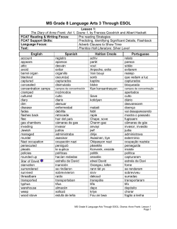 MS Grade 6 Language Arts 1 Through ESOL