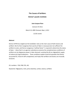 The Causes of Serfdom: Domar`s puzzle revisited. - Jean