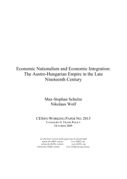 Economic Nationalism and Economic Integration: The Austro