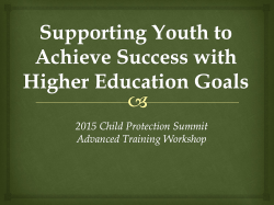 Programs for Youth Aging out of Foster Care