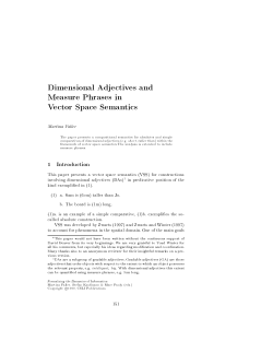 Dimensional Adjectives and Measure Phrases in Vector Space