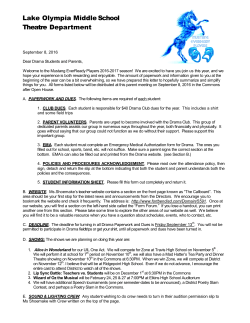 LOMS Theatre Parent Letter
