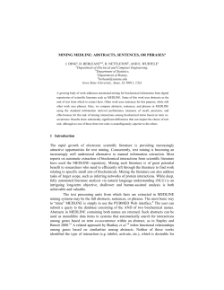 MINING MEDLINE: ABSTRACTS, SENTENCES, OR