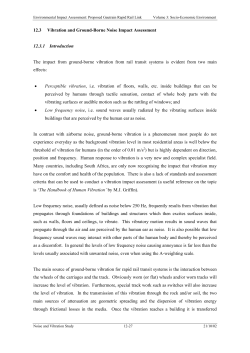 Findings of the Vibration and Ground-borne Noise Impact