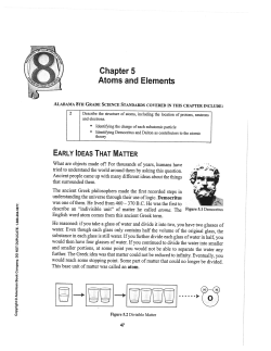 Chapter 5 Atoms and Elements