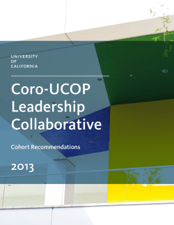2013 CORO Group Project/Recommendations