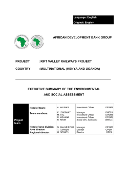 RIFT Valley Railways Project