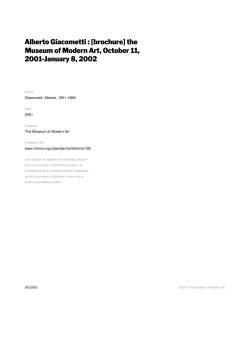Alberto Giacometti : [brochure] the Museum of Modern Art