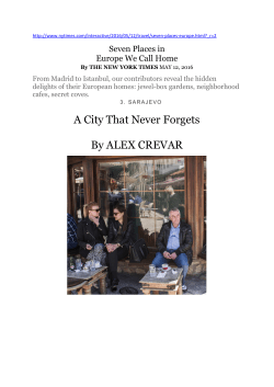 A City That Never Forgets By ALEX CREVAR
